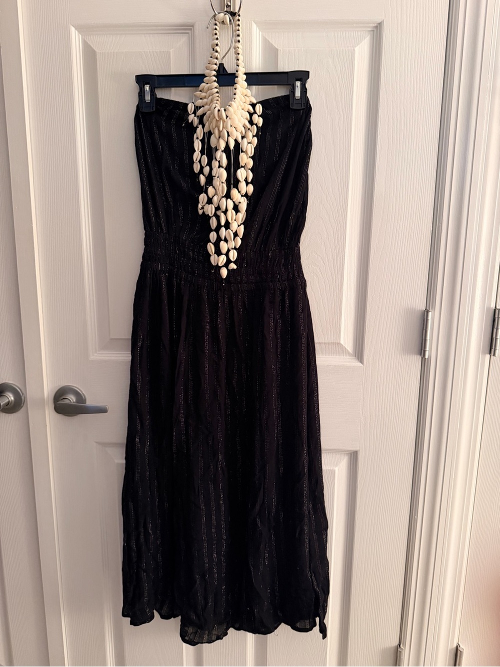 Ramy Brook Black Viola Embellished Strapless Midi Dress